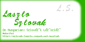 laszlo szlovak business card